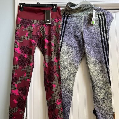 NWT 2 Pair Of Adidas Size Medium Leggings.
